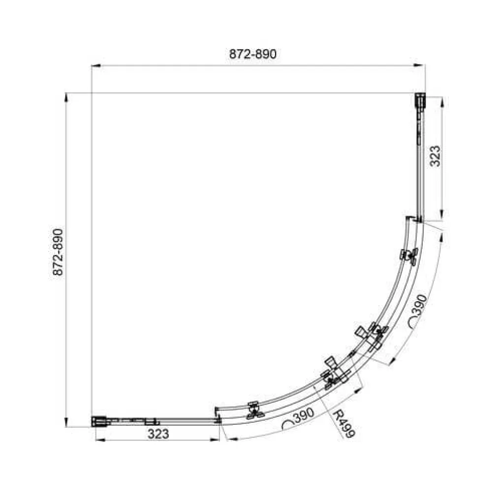 Душевая кабина Koller Pool Line ARC 900x900 black matt (1440652403)- Фото 4